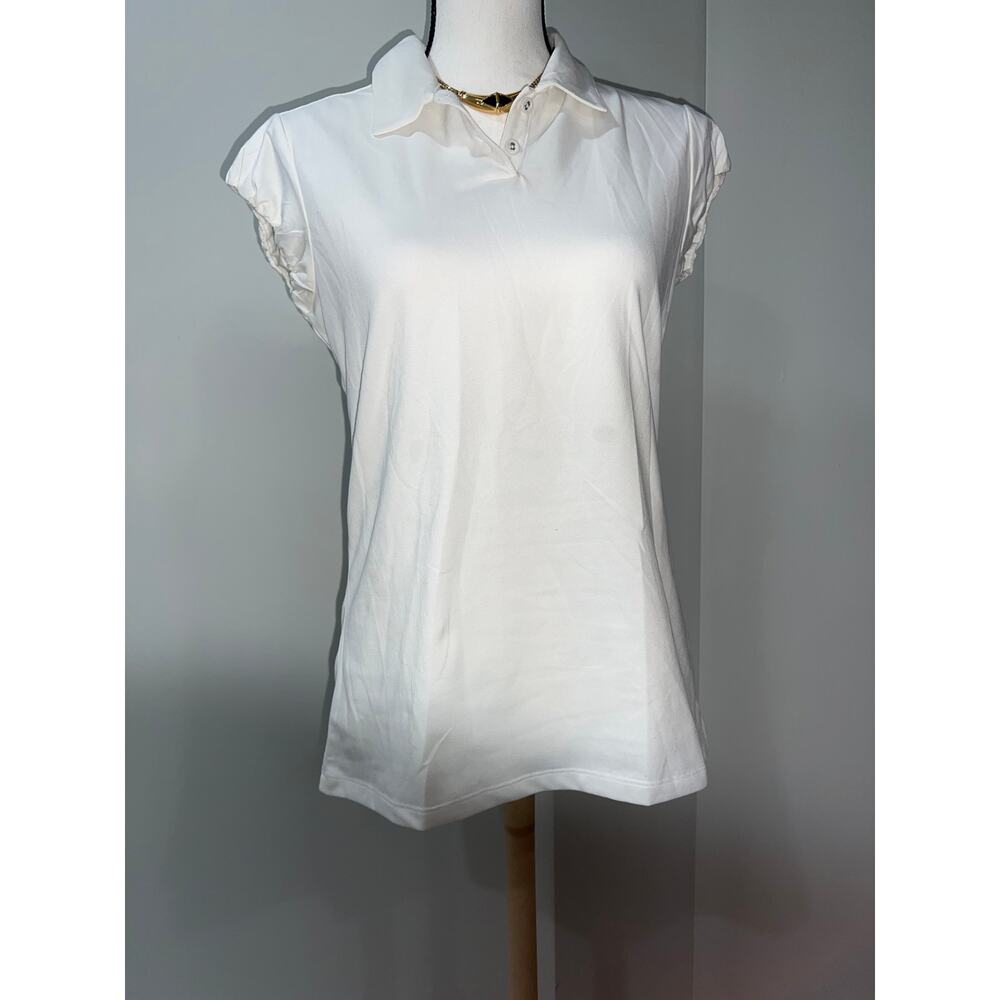 NEW Nike Golf Tour Premium Women’s Shirt White Size M Cotton Blend